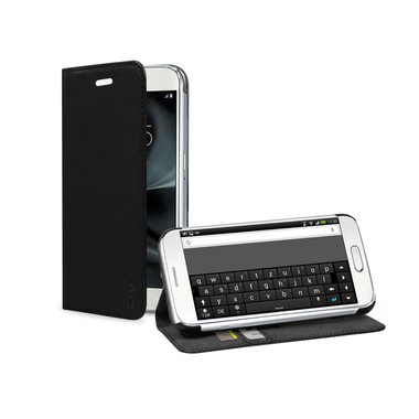 Book case with wallet and stand function for Samsung Galaxy S7, black color