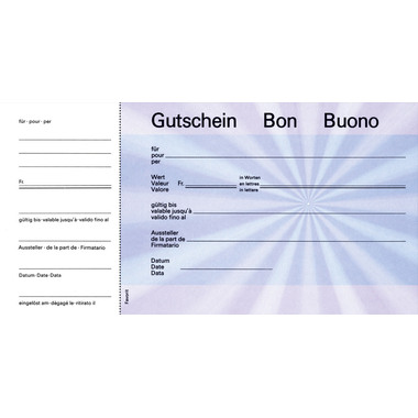 FAVORIT Buono d'aquisto T/F/I 2059blau blu,20.5x10.5cm,Blocco d.25fg.