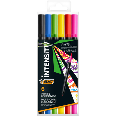 BIC Fasermaler Intensity Dual Tip 989694 ass. 6 Stück