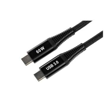 onit USB 3.0-Kabel 60 W, USB-C - USB-C, 0.3 m, Schwarz