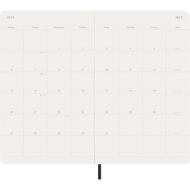 MOLESKINE Agenda Classic Large 2026 DSB12MN3Y26 1M/2S schwarz SC 13x21cm