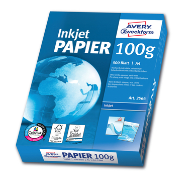 AVERY ZWECKFORM InkJet Paper A4 2566 100g, bianco 500 fogli