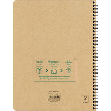 CLAIREFONTAINE Collegeblock Uni Notes A4+ 9853C marron, ligné 80 feuilles