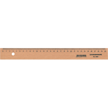 DUX Holzlineal 30cm 9063 unlackiert