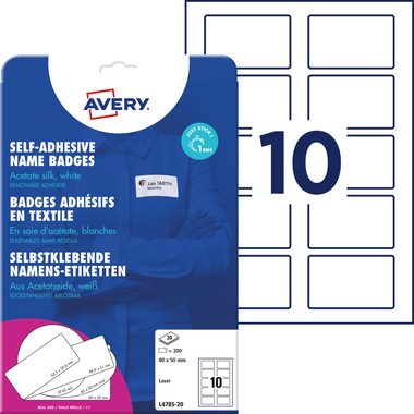 AVERY ZWECKFORM Namensetiketten L4785-20 weiss 80x50mm 200 Stück