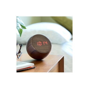 Gingko Réveil numérique Tumbler Click Clock Brun