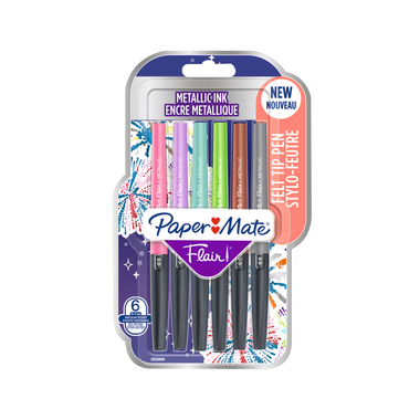 PAPERMATE Faserschreiber Flair 0.7mm 2137361 Metallic 6 Stück