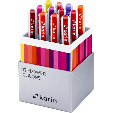 KARIN Real Brush Pen Pro 0.4mm 31C4 Flower colours 12 pièces