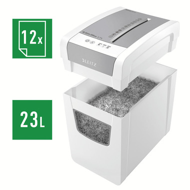 LEITZ Aktenvernichter IQ Slim Office 8098-00-00 P4 12 Blatt sehr leise