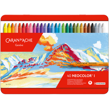 CARAN D'ACHE Crayons de cire Neocolor 1 7000.340 40 couleurs ass. box métal