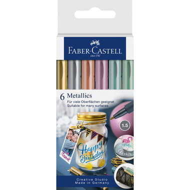 FABER-CASTELL Metallics Set 1.5mm 160706 assortiti 6 pezzi
