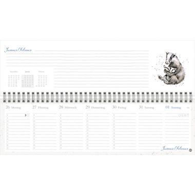 HEYE Cal. de bureau Hannah 2026 23475+26 1S/1P AL 32.5x9.3cm