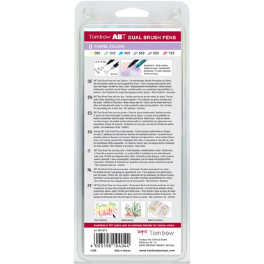 TOMBOW ABT Dual Brush Pen ABT-6P-2 6er Set Pastellfarben