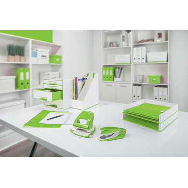 LEITZ Perforateur/Agrafeuse WOW 5095-10-54 vert, Bundle 30 feuilles