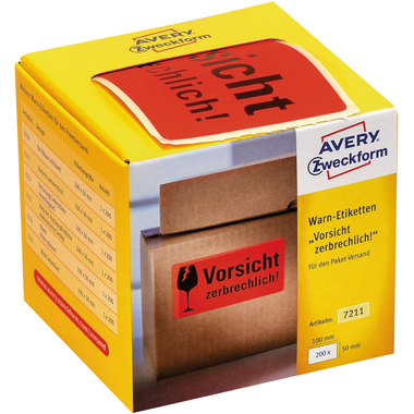 AVERY ZWECKFORM Étiquettes de prév. 100x50mm 7211 neonrouge 200 pcs.