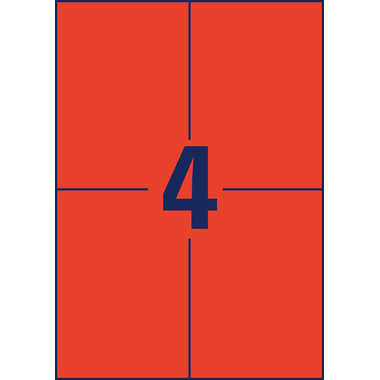 AVERY ZWECKFORM Etiquettes 105x148mm 3456 rouge 400 pcs.