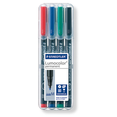 STAEDTLER Lumocolor permanent M 317 WP4 4 colori ass.