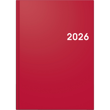 BRUNNEN Buchkalender 2026 1079561016 1T/1S rot ML A5