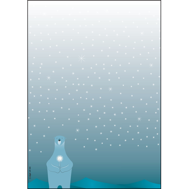 SIGEL Carta con motivi natalizi A4 DP259 Polar bear with candle