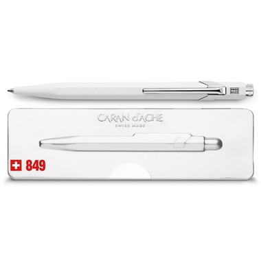 CARAN D'ACHE Penna a sfera 849 Pop Line 849.502 opaco bianco, c.astuccio met.
