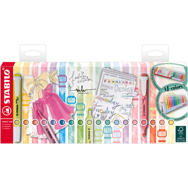 STABILO Textmarker Swing Cool 1-4mm 275/18-01-5 Deskset 18 pezzi