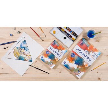 CLAIREFONTAINE Blocco disegno aquarello A6 975620C bianco naturale,MF,300G 50 fg.