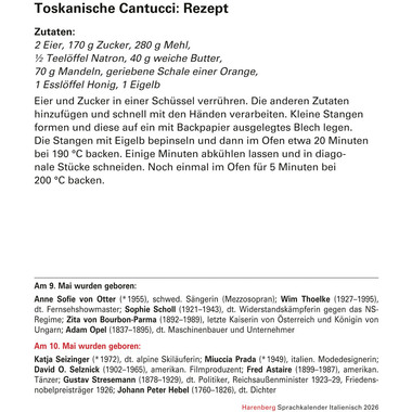 HARENBERG Abreisskalender 2026 2111000+26 Italienisch DE, IT 12.5x16cm