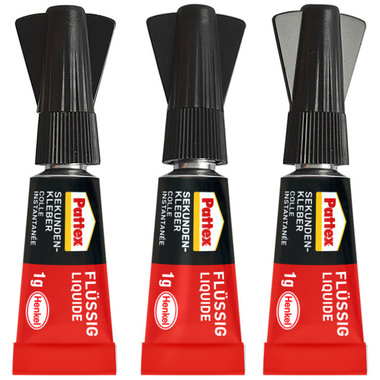 PATTEX Sekundenkleber Mini Trio PSMT3 flüssig 3x1g