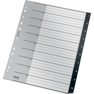 LEITZ Répertoire PP Recycle A4+ 1208-00-00 noir 1-10