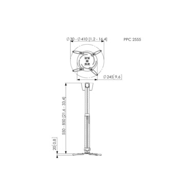Vogel's Deckenhalterung PPC 2555 Silber