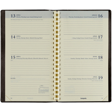 BREPOLS Agenda Interplan Genova 2027 0.736.2051 1W/1S schwarz 8.9x16cm