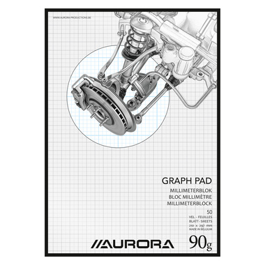 AURORA Millimeterpapier A4 MID51 90g weiss 50 Blatt