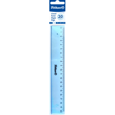 PELIKAN Règle 20cm 7137448 Transparent-bleu Blister