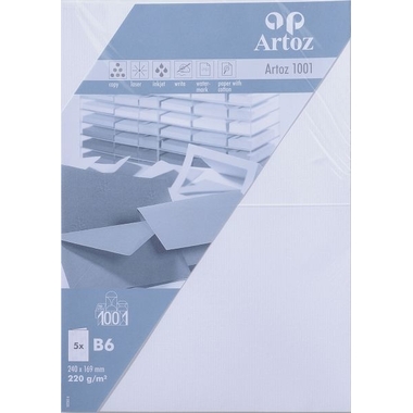 ARTOZ Karten 1001 B6 107362262 220g, blütenweiss 5 Blatt