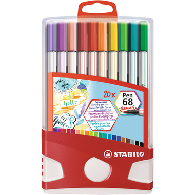 STABILO Penna Fibra 68 brush 105682220 ass. 20 pezzi