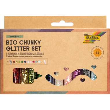 FOLIA BIO Glitzer Set Flocken 5891 assortiert 10 Stück