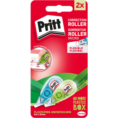 PRITT Rouleau correcteur 5mmx6m PRKM2 Micro Rolly 2 pièces