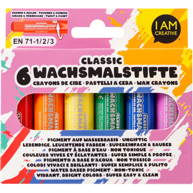I AM CREATIVE Wachsmalstifte 4005.54 Classic 6 Stück