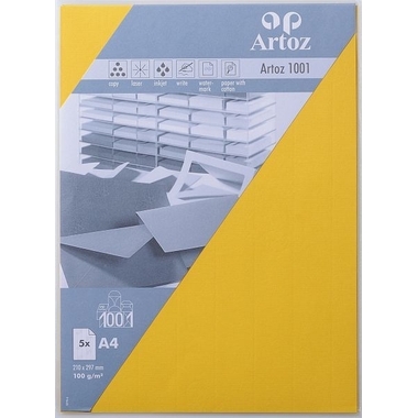 ARTOZ Papier 1001 A4 107796142 100g, sonnengelb 5 Blatt