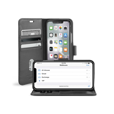 Custodia book in vera pelle per iPhone 11