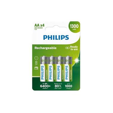 Philips Batteria ricaricabile NiMH AA 1300 mAh, 4 pezzi