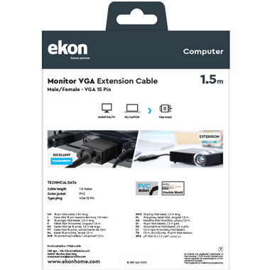 Câble d'extension pour moniteur VGA | Ekon