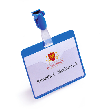 DURABLE Namensschild mit Clip blau 810606 90x60mm 25 Stück