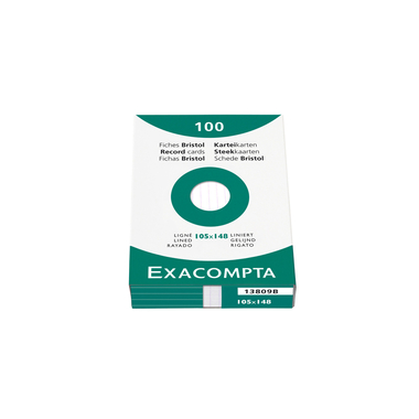 EXACOMPTA Karteikarten liniert A6 13809B weiss 100 Stück