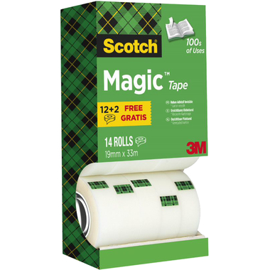SCOTCH Magic Tape 810 EcoBox 19mmx33m 81933R14RTR transparent, 14 Rollen
