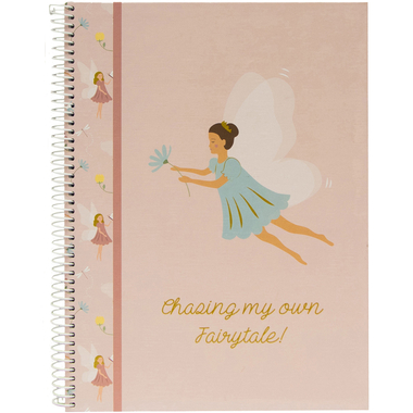 ANCOR Spiralbuch Hardcover A4 128765 Fairies Rose, kariert 80 Blatt
