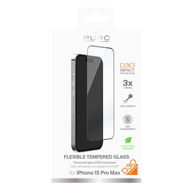 Flexible tempered glass D3O for iPhone 15 Pro Max | Puro 