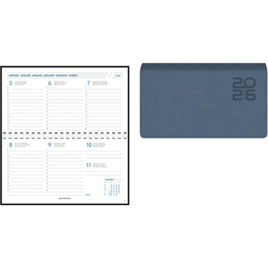 AURORA Agenda Vivella Novop.Perl 2026 1716P 1S/2P ass. ML 9x16.5cm