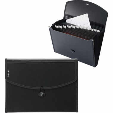 KOLMA Cartella archivio Selction A4 11.052.06 Riciclaggio, nero 12 scomp.