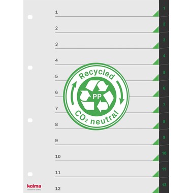 KOLMA Répertoires LineaVerde A4 19.801.06 noir 1-12